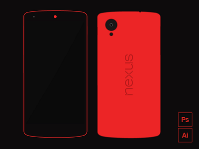 Freebie - Nexus 5 Red Edition flat free freebie giveaway mobile mockup nexus phone psd template ui vector