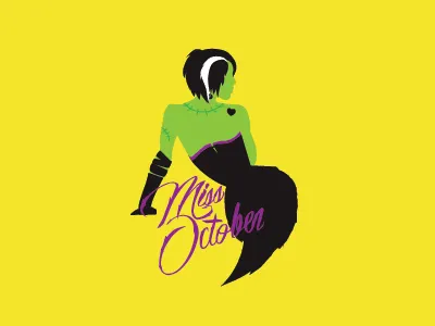 Miss October - bride of frankenstein frankenstein miss october pin up