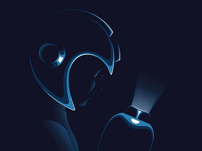 Weight of the World dark drama dramatic highlight illustration light mega man portrait shadow