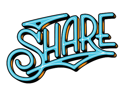 Share lettering share texture type typography vector