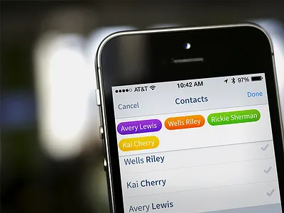 Flaer Contacts - iPhone UI contacts ios7 multiselect ui user interface
