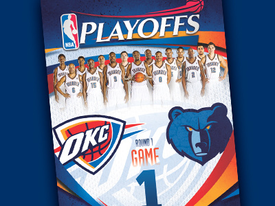 OKC Thunder Playoffs program cover basketball durant nba oklahoma city playoffs poster sports thunder westbrook