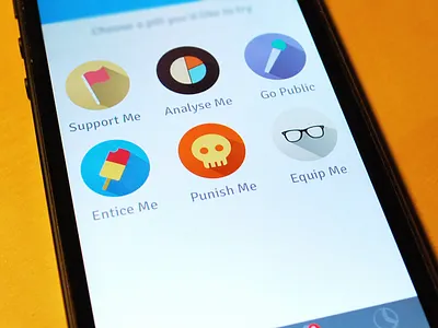 Cravings support app cravings cream flag glass ice icons mic pie shadow skull