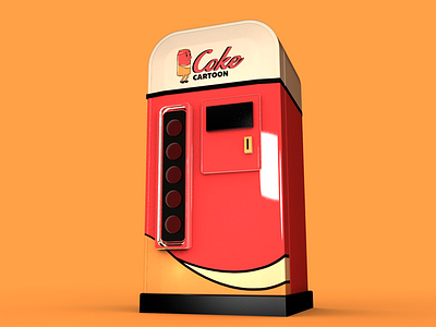 Cartoon Soda Machine 3d carton cinema4d coke concept machine old refri retro soda vintage