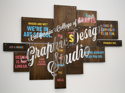 CCA Graphic Design Studio sign (flipped) signage