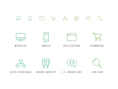 D8 Service Icons apps branding ecommerce icon iconset line mobile seo services ui ux website