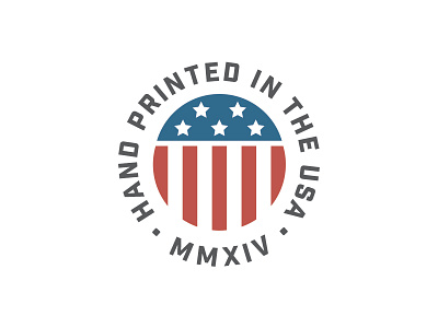 Print x USA badge hand printed thing tried and true usa
