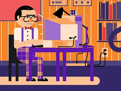 Nerd Scene Storyboard animation design illustration storyboard vector