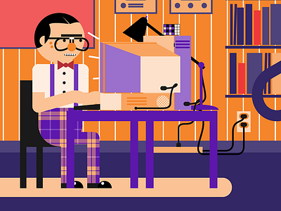 Nerd Scene Storyboard animation design illustration storyboard vector