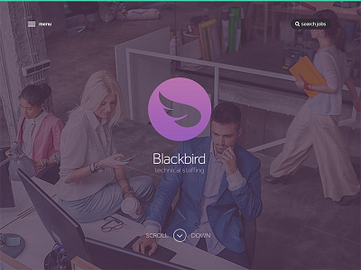 Staffing Agency WIP blackbird corporate interface marketing recruiting site staffing tech website