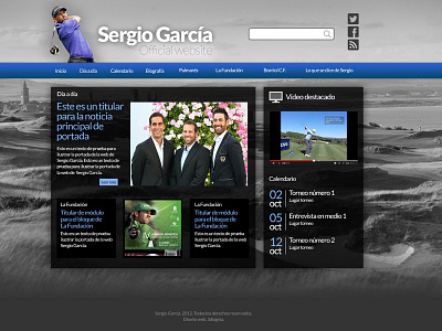 Sergio Garcia's Website desktop golf website