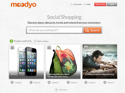 Moodyo Frontpage desktop frontpage shopping