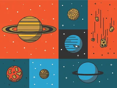 Those Things We Love - Project illustration planets space thosethingswelove