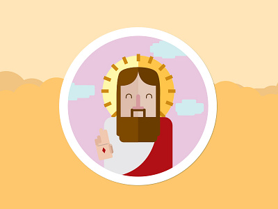 Bro Jesus bro cloud easter flat illustration infographic jesus orange vector