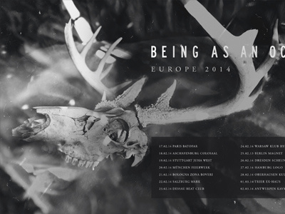 Being As An Ocean band deer skull grunge hardcore metal photography poster skull tour