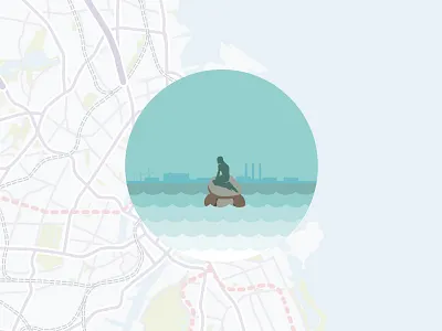 Copenhagen Lille Havfrue circle copenhagen denmark hcandersen little map mermaid