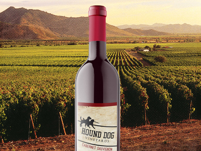 Hound Dog Vineyards packaging wine label