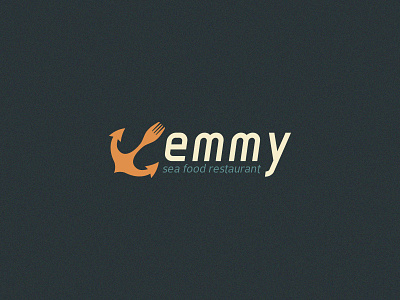 Emmy Sea Food Restaurant anchor food fork letter logo restaurant sea seafood vintage