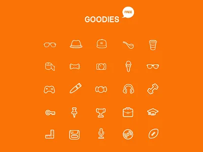 Goodies Icon Set adobe adobe photoshop download vector icons flat freebie goodies icons illustrator stroke icons sunglasses