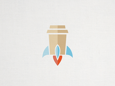 Rocket Coffee brew coffee cup flat design icon illustration logo rocket ship