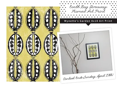 Earth Day Giveaway: Framed Art Print art decor earth day framed garden home pattern print vegetables yellow