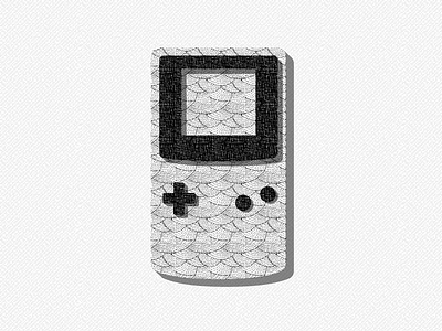 Gameboy black and white gameboy illustration