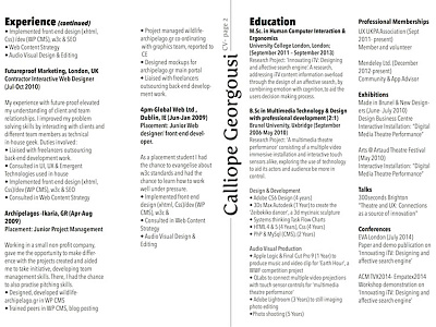 CV cv grid layout design typography