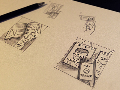 Illustrations Shot color drawing flat icon illustration landing page sketch webpage
