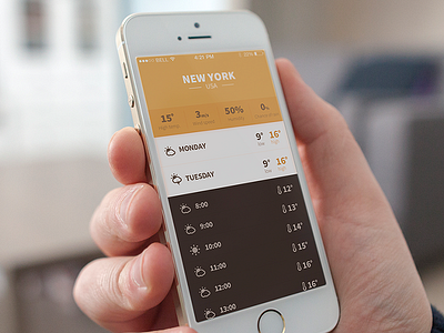 Weather App app design ios mobile ui weather