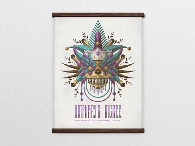 Stiicks beads dan kuhlken dkng feathers frame mardi gras mask nathan goldman new orleans wood