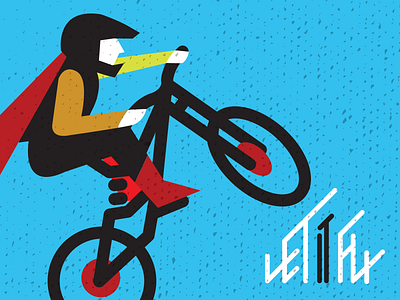 Let it Fly downhill font handmade icon illustration poster retro vector