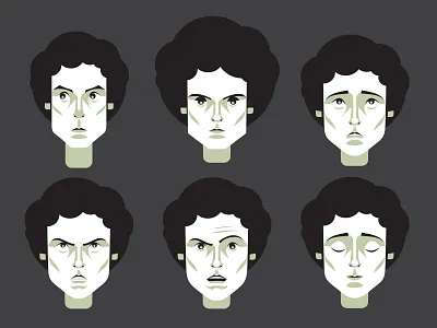 Ripley Face Tests aliens character design design illustration poster