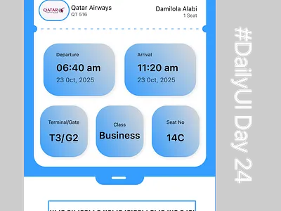 Boarding Ticket #DailyUI day 24 dailyui design figma graphic design typography ui ux