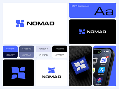 Nomad Visual Identity ai app branding color construction design font graphic design icon iconography identity letter mark logo logo mark mark mitigation restoration software typography visual identity