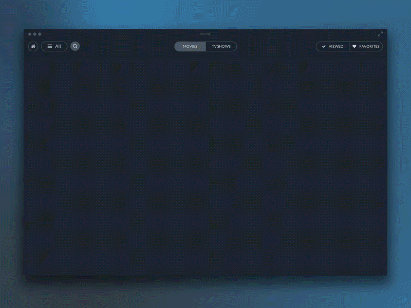 Movie app interaction app blue cover effects gif interaction lists loading movie movies view wovie