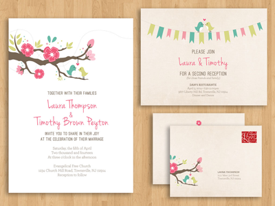 Wedding Invitation birds invite wedding invitation