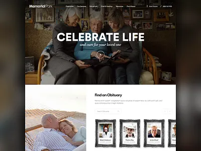 Funeral Web Theme Template clean design grid simple slider ui users ux web