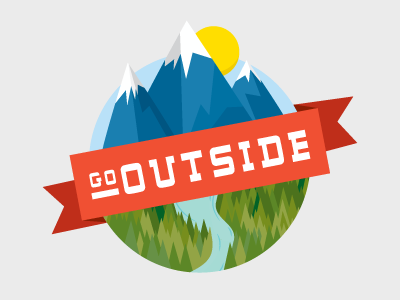 Go Outside go outside hiking illustrator mountains nature outdoors shapes threadless trees vector