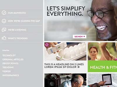 homepage content hub site design