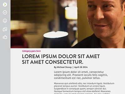 some site design, content template design internet left nav