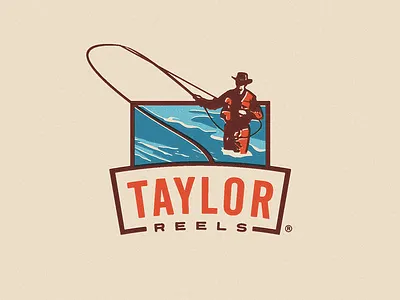 Taylor Reels re-branding concept proposal branding emblem fish fishing reels fly fishing flyfishing growcase identity logo logotype patch taylor reels