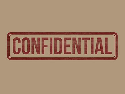 Confidential brown red stamp type