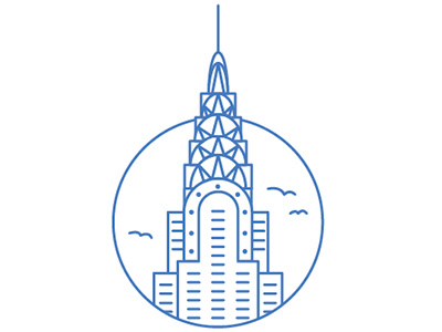 New York birds empire state building icons illustration new york