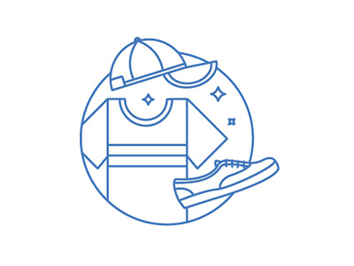 Casual Dress Code hat icon illustration t shirt tennis shoes