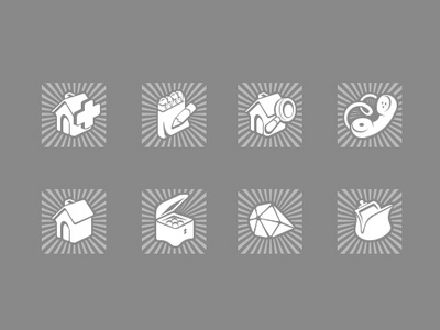 Set of simple icons for property site gem icons note phone property search wallet