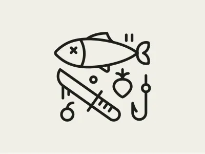 Honey Seared Fish fish icon mens health pictogram