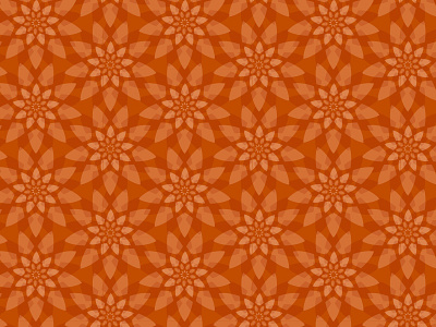 Earthly circular orange pattern repeat shield spear transparency