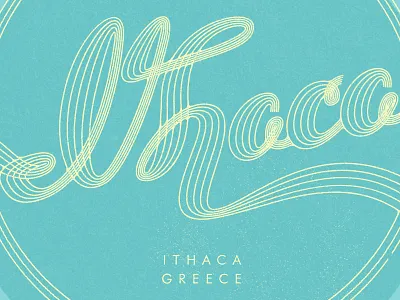 Ithaca Detail ithaca line linework script