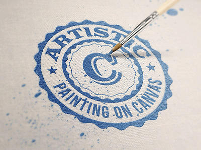 Photorealistic Logo Mock-Ups Vol.4 artistic badge canvas logo mock up mockup paint photoshop presentation template text