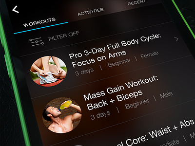 Sport.com Fitness App app fitness ios iphone mobile ui